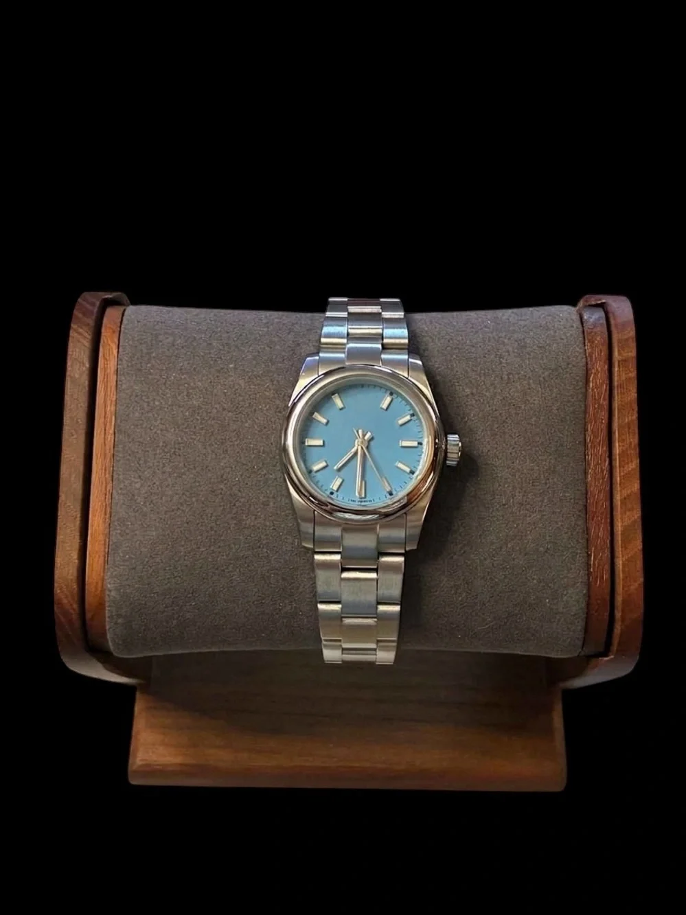 Womens Watch Silver - Tone Band with a Blue Dial